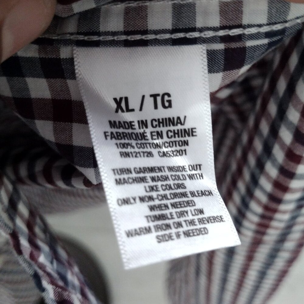 PRINCE & FOX Men’s Button Down Shirt XL Checkered Long Sleeve Casual Classic Fit - Picture 6 of 9